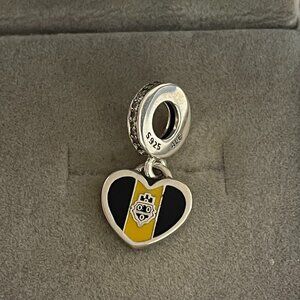 Pandora Pittsburgh Flag Dangle Heart Charm Exclusive Pendant